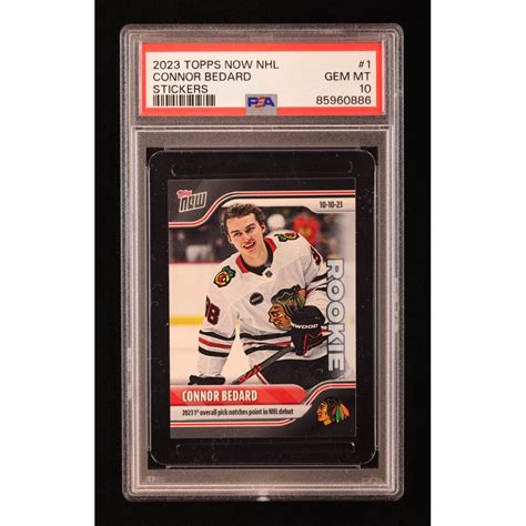 Connor Bedard 2023 24 Topps Now Stickers 1 RC PSA 10 Pristine Auction