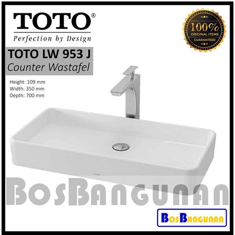 Wastafel Counter Toto Lw 953 J Wastafel Meja Toto Lw953j Shopee