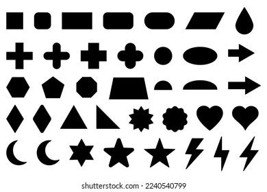 Vector Basic Shape Collection Your Design Stock Vector Royalty Free