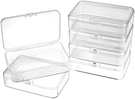 COMNICO Lot de 6 petites boîtes de rangement en plastique transparent