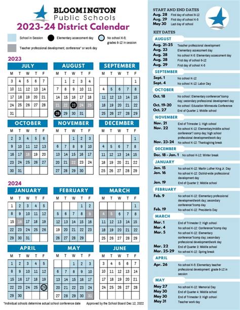 Bloomington Public Schools Calendar 2024-2025 (Minnesota)