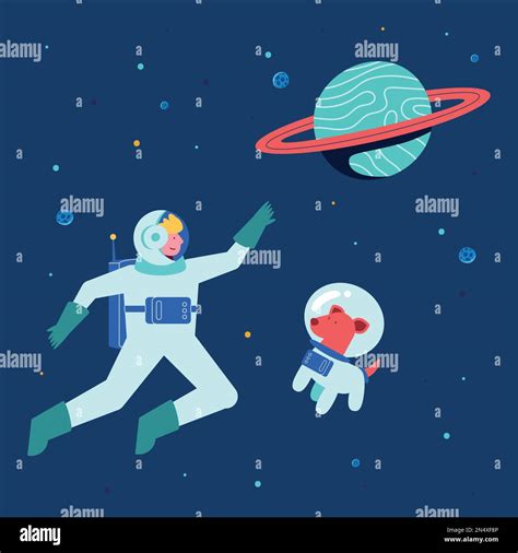 astronaut with dog space characters Stock Vector Image & Art - Alamy