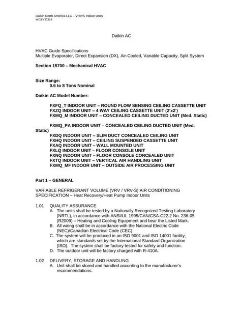 Pdf Vrv Vrv S Indoor Units Guide Spec Intellichoice Energyiceghp