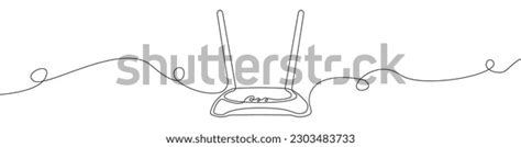 Wifi Router Line Continuous Drawing Vector Stock Vector Royalty Free