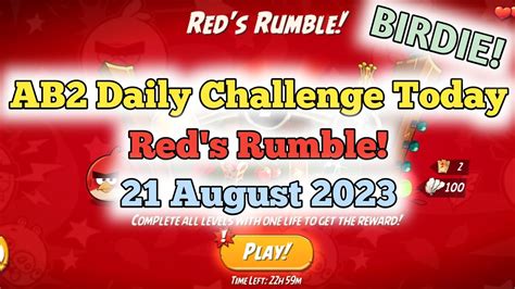 Angry Birds 2 Ab2 Daily Challenge Today Reds Rumble Birdie 2 2 3 Rooms Youtube