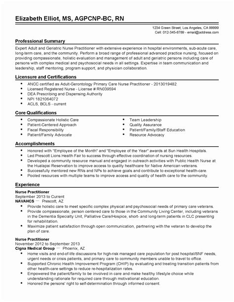 Nurse Practitioner Resume New Graduate