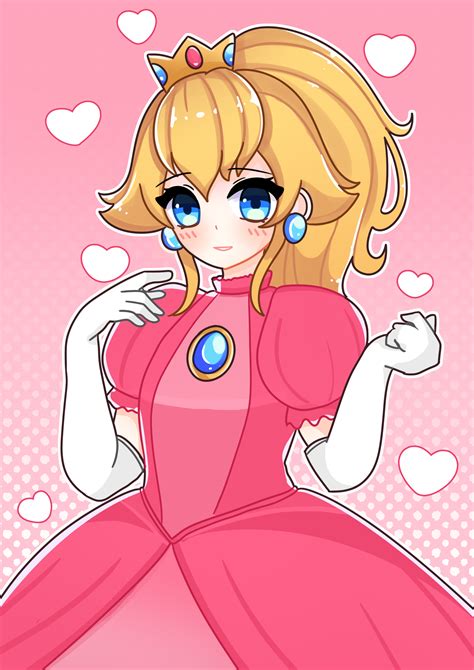 Artstation Princess Peach Fanart Cute Anime Artstyle