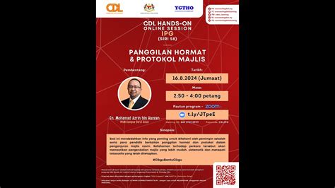 LIVE CDL Hands On IPG Siri 58 Panggilan Hormat Protokol Majlis