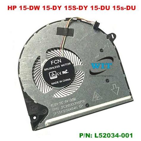 L52034 001 Laptop Internal CPU Cooling Fan For HP 15 DW 15 DY 15S DY 15