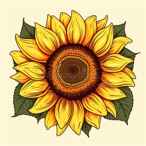 Simple Cartoon Sunflower with White Background Stock Illustration ...