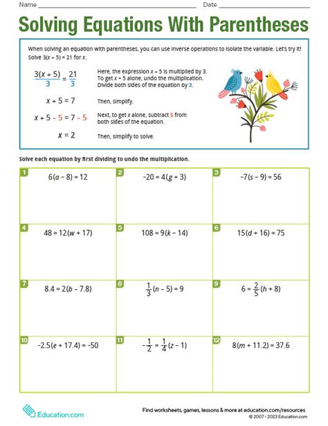 Printables Solving Equations With Parentheses Hp® United Kingdom