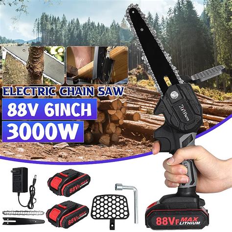 Cheap 88v 6 Inch Mini Electric Pruning Saw Rechargeable Electric Chain Saw With 2pc 30000mah