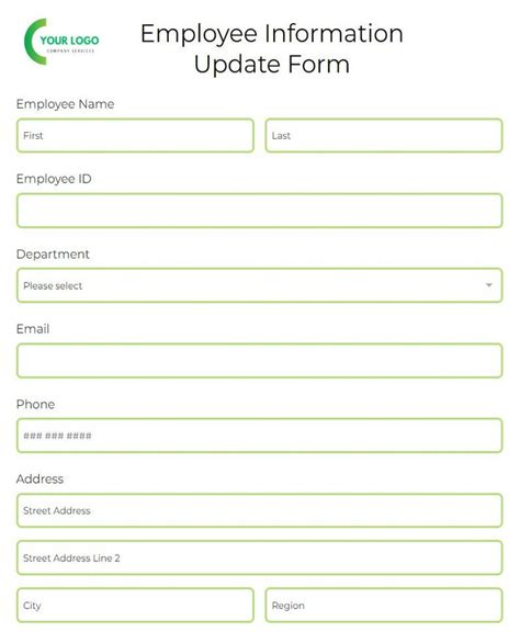 Employee Information Update Form Template Formbuilder