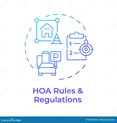 Hoa Rules And Regulations Blue Gradient Concept Icon Stock Vector