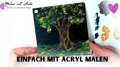 Magische Baum Malerei Baumfrau Im Vollmond Malen Lernen