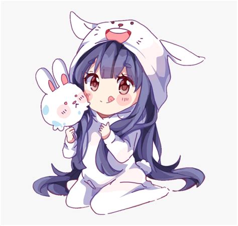 #bunny #bunnygirl #rabbit #white #onesie #animal #pet - Cute Anime Bunny Girl, HD Png Download ...