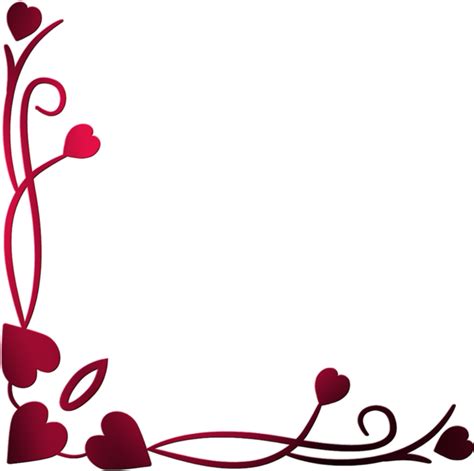 Valentines Day Heart Border Romantic Design Free Clipart Png All