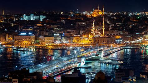 HD wallpaper: Bosphorus Bridge Istanbul, night, city, lights ...