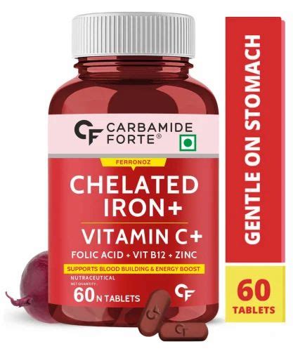 Chelated Iron Tablets With Vitamin C Vitamin B Folic Acid Zinc