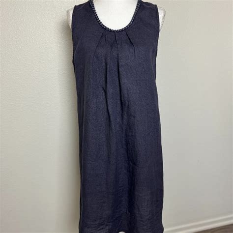 Rosemarine Dresses Rosemarine Shift Dress Linen Navy Blue