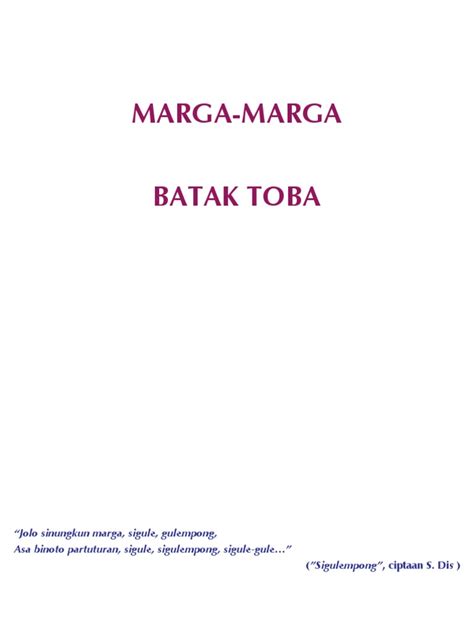 Pdf Marga Batak Toba Dokumen Tips