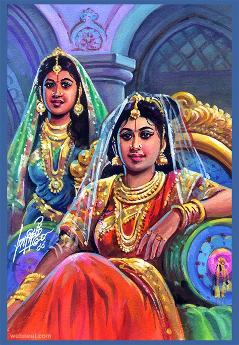 20 Beautiful Tamilnadu Paintings by famous artist Maruthi - Indian ...