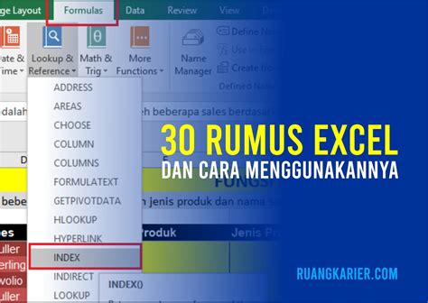 Panduan Lengkap 30 Rumus Excel Dan Cara Menggunakannya Ruang Karier