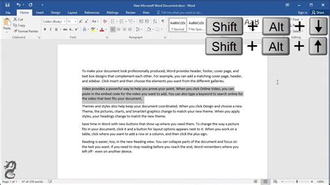 Shortcut Key To Move Lines And Paragraph Up Down In Word Youtube