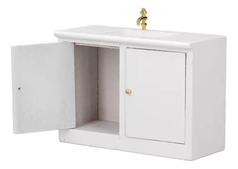 Mueble De Lavabo De Madera Dollhouse Lavabo De Baño De Made Cuotas