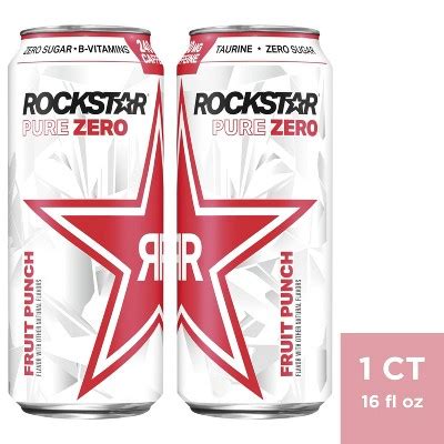 Rockstar Pure Zero Fruit Punch Energy Drink 16 Fl Oz Can Target