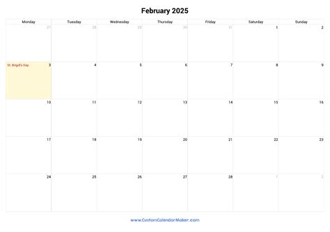 February Calendar National Holidays Corri Cassandre