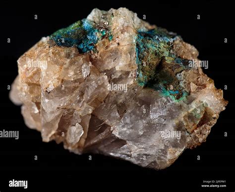 Tetrahedrite Mineral On Black Background Stock Photo Alamy