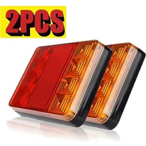 2 PCS Feux Arrière pour Remorque Led Éclairage Arrière Lampe de