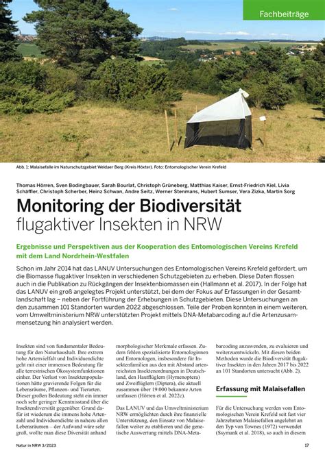 PDF Monitoring der Biodiversität flugaktiver Insekten in NRW