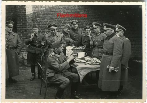 Photo Allemande Guerre Ww Groupe D Officiers De La Heer Et De La