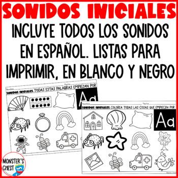 Sonidos Iniciales Beginning Sounds In Spanish Worksheets Hojas De Trabajo