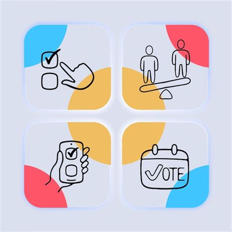 Premium Vector Set Of Election Voting Icons Symbolic Representation