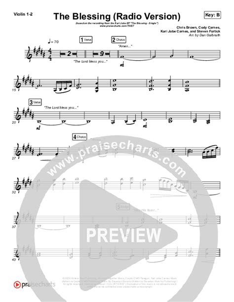 The Blessing Radio Violin Sheet Music Pdf Kari Jobe Cody Carnes