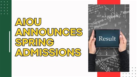 Aiou Announces Spring Admissions July