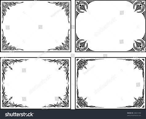 Four Classical Decor Frames Stock Vector Royalty Free 28041490