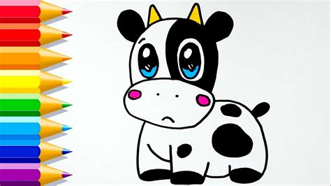 Aprende a dibujar una VACA KAWAII fácil How to Draw a Cute Cow easy