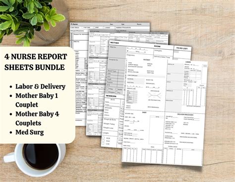 Nurse Report Sheets Bundle Printable Pdf Labor And Delivery Mother