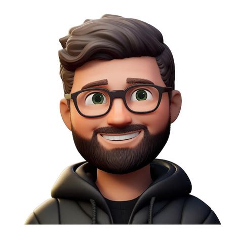 Memoji Emoji Hombre Sonriente Guapo Sobre Fondo Blanco Foto Premium