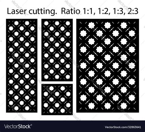 Laser Pattern Set Decorative Panels Royalty Free Vector