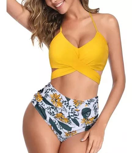 Trajes De Ba O Dos Piezas Mujer Ba Ador Talle Alto Bikini Env O Gratis