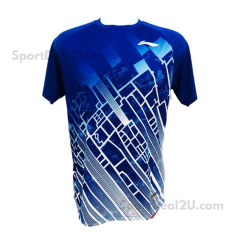 Li Ning Badminton Jersey Shirt Blue Air Dry Technology Fabric