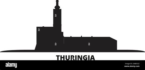 Germany Thuringia City Skyline Isolated Vector Illustration Germany