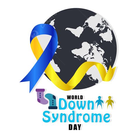 Down Syndrome Ribbon Vector Art Png World Map Vector Down Syndrome Day