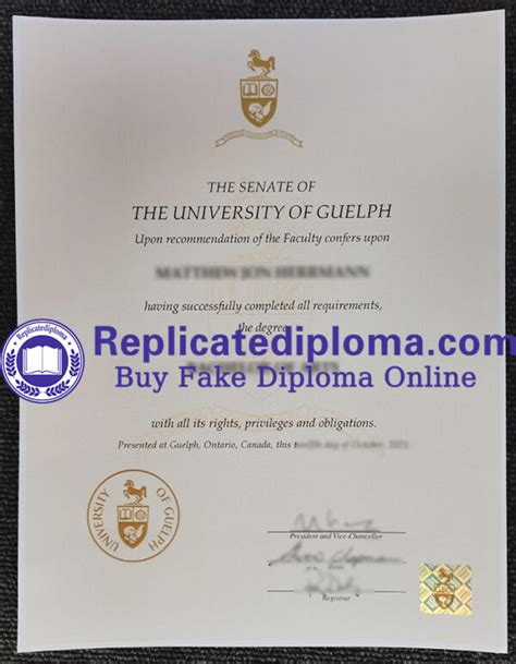 Buy University Of Guelph Degree Certificate U Of G Diploma