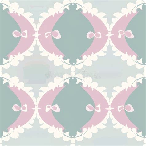 Elegant Pastel Floral Wallpaper Design With Symmetrical Patterns Stock